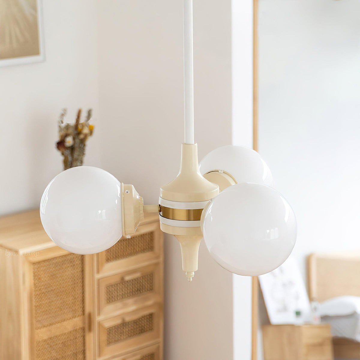 Elauian Kroonluchter bollen Crème Modern