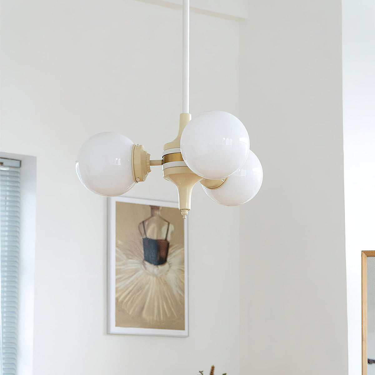 Elauian Kroonluchter bollen Crème Modern