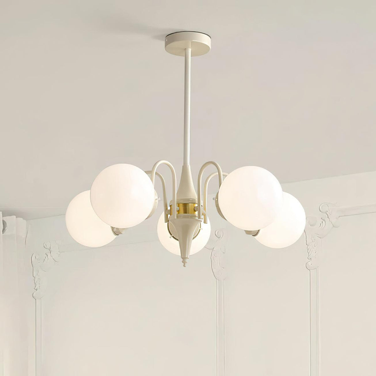 Elauian Kroonluchter bollen Crème Modern