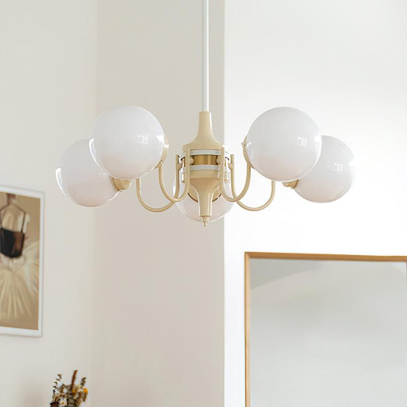 Elauian Kroonluchter bollen Crème Modern