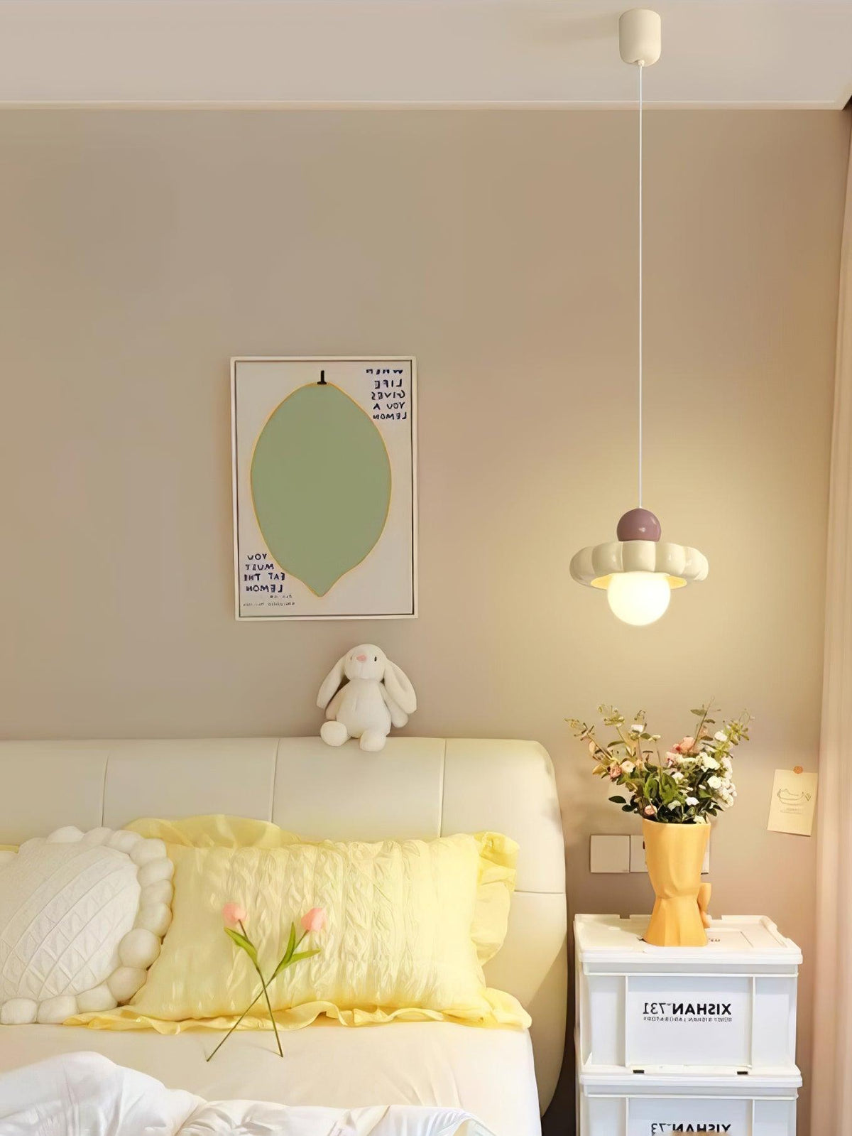 Kai Moderne hanglamp met melkkoffie en koffiekleurige afwerking