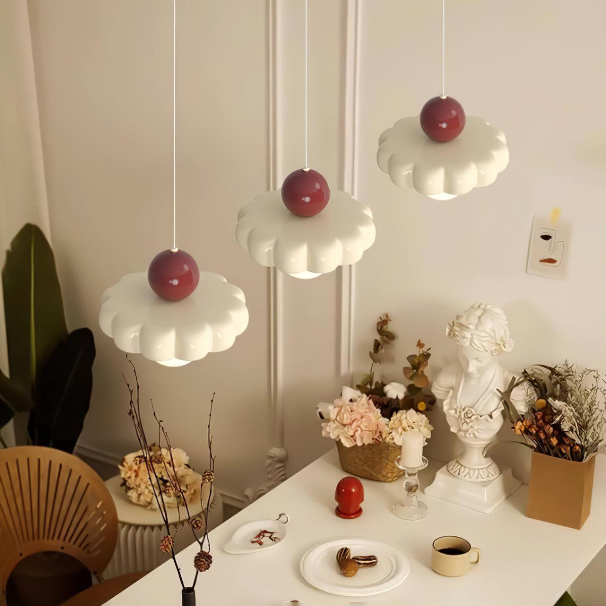 Kai Moderne hanglamp met melkkoffie en koffiekleurige afwerking