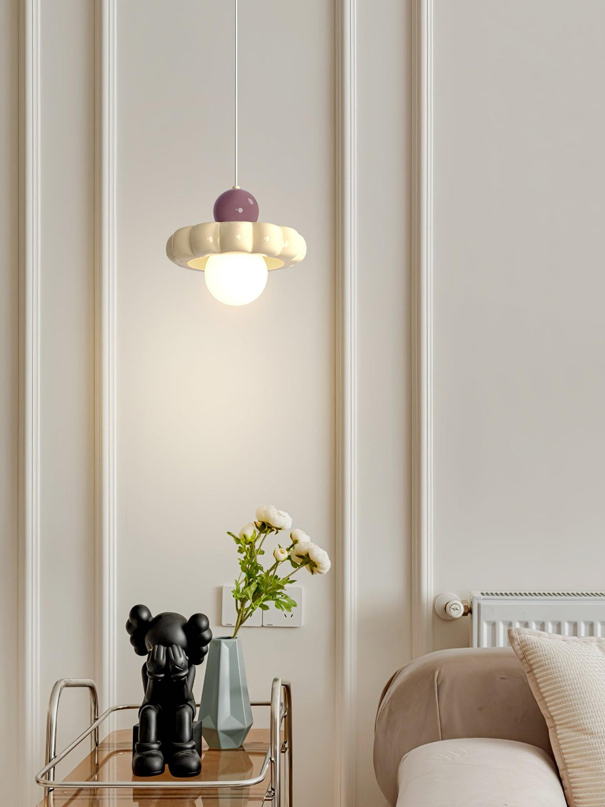 Kai Moderne hanglamp met melkkoffie en koffiekleurige afwerking