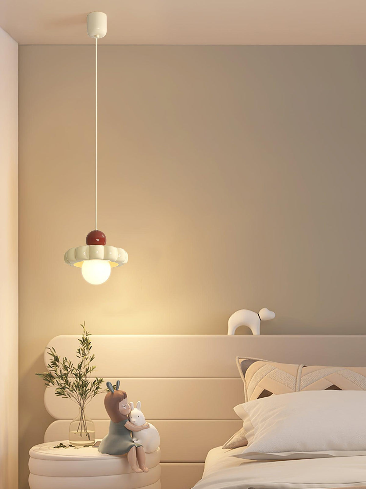Kai Moderne hanglamp met melkkoffie en koffiekleurige afwerking