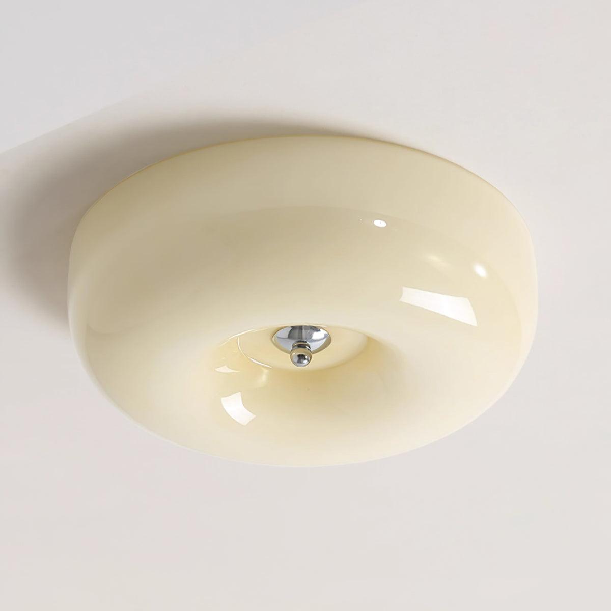 Velisiel kroonluchter van glas Cream Pudding met mondblaasglas