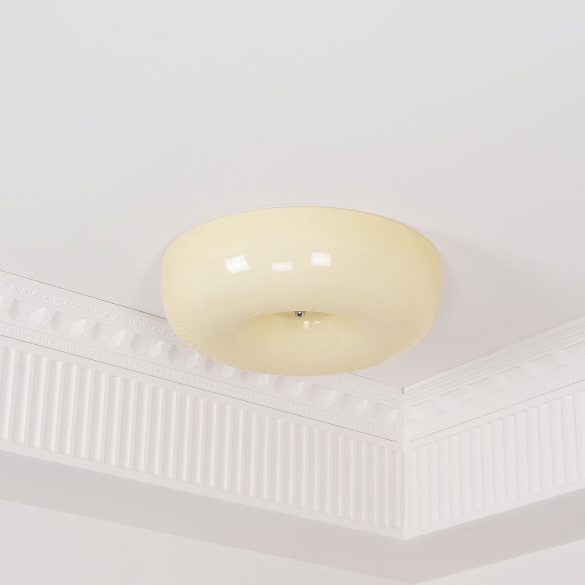 Velisiel kroonluchter van glas Cream Pudding met mondblaasglas