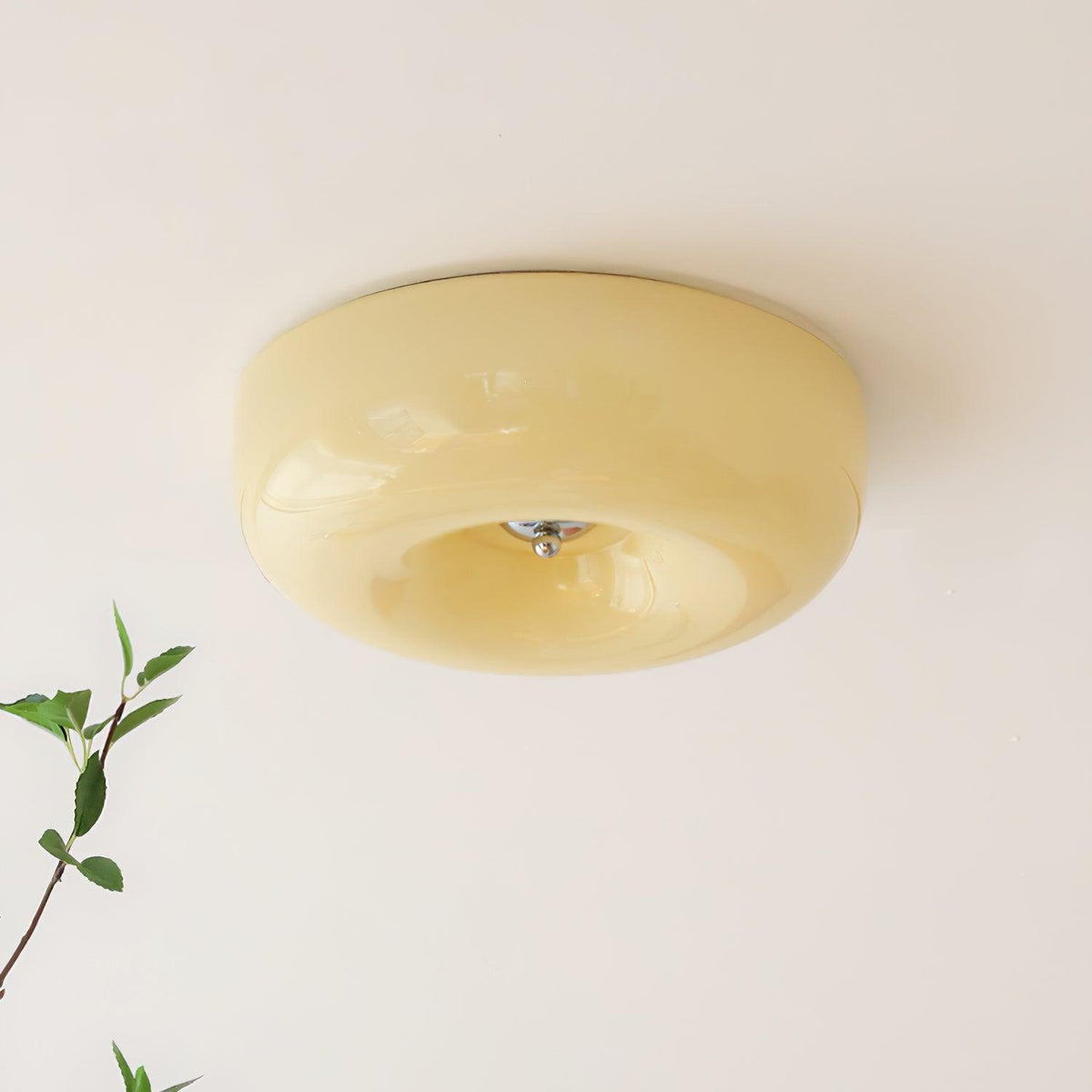 Velisiel kroonluchter van glas Cream Pudding met mondblaasglas