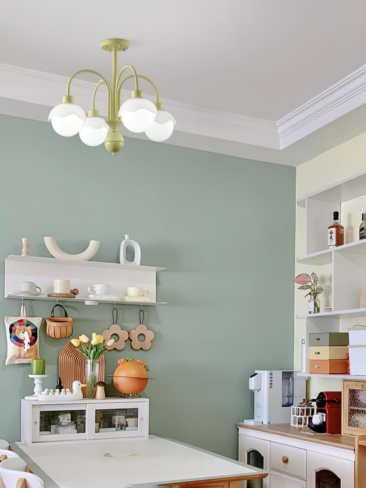 Sorivora Kroonluchter Creamy Lychee Matcha Groen Arm