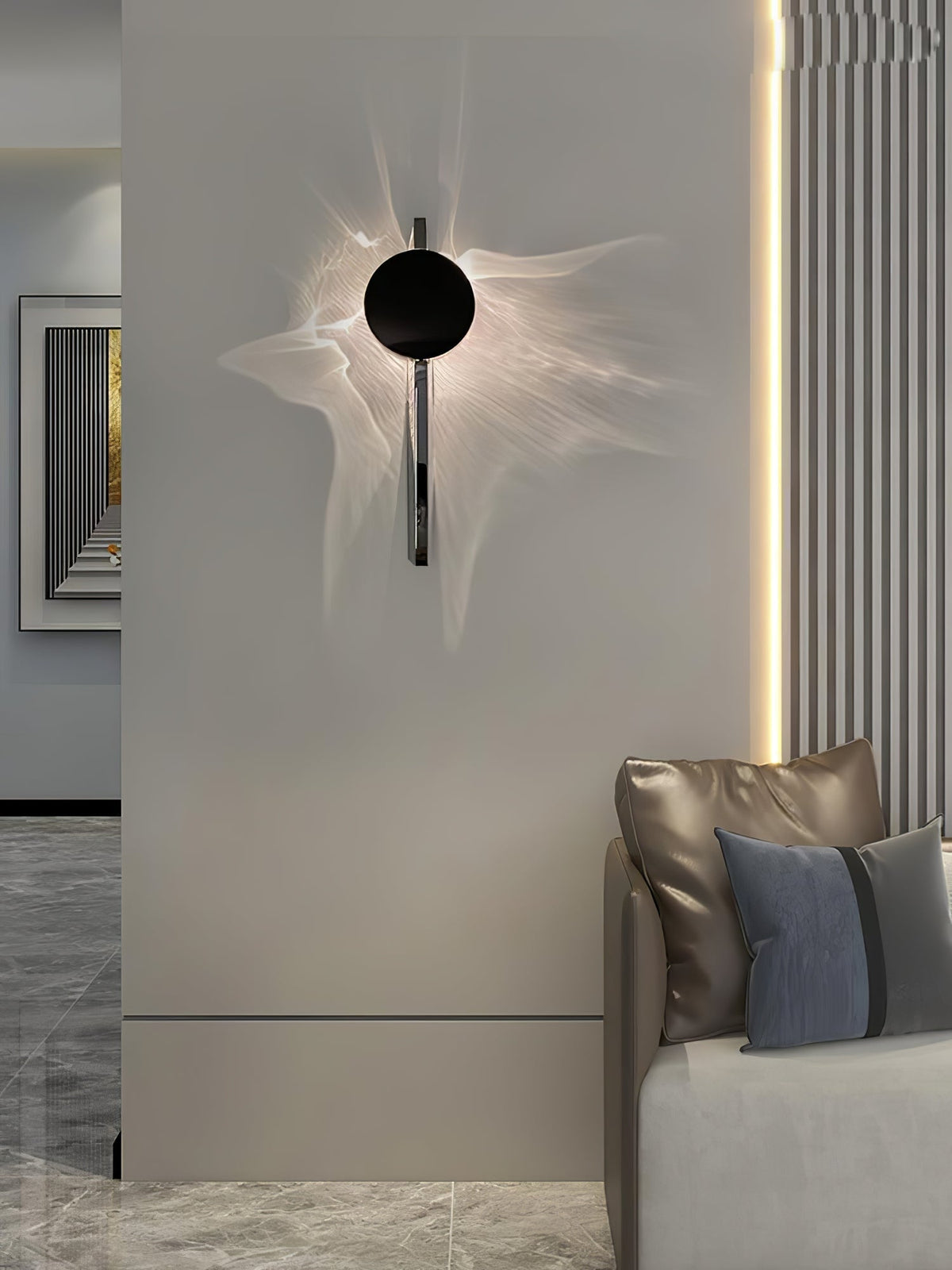 Pethr Wave Minimalistische wandlamp van staal