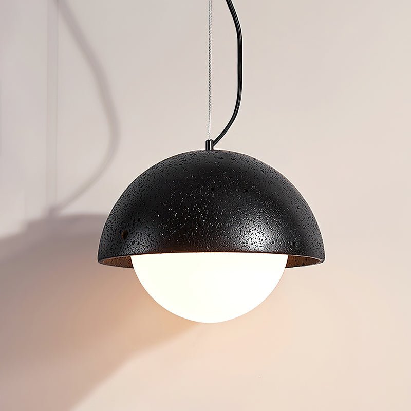 Avdoraris halfronde hanglamp van travertin