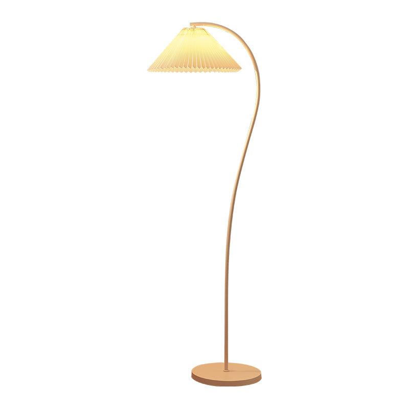 Fyrel minimalistisch vloerlamp van textiel in crème en lichtgeel