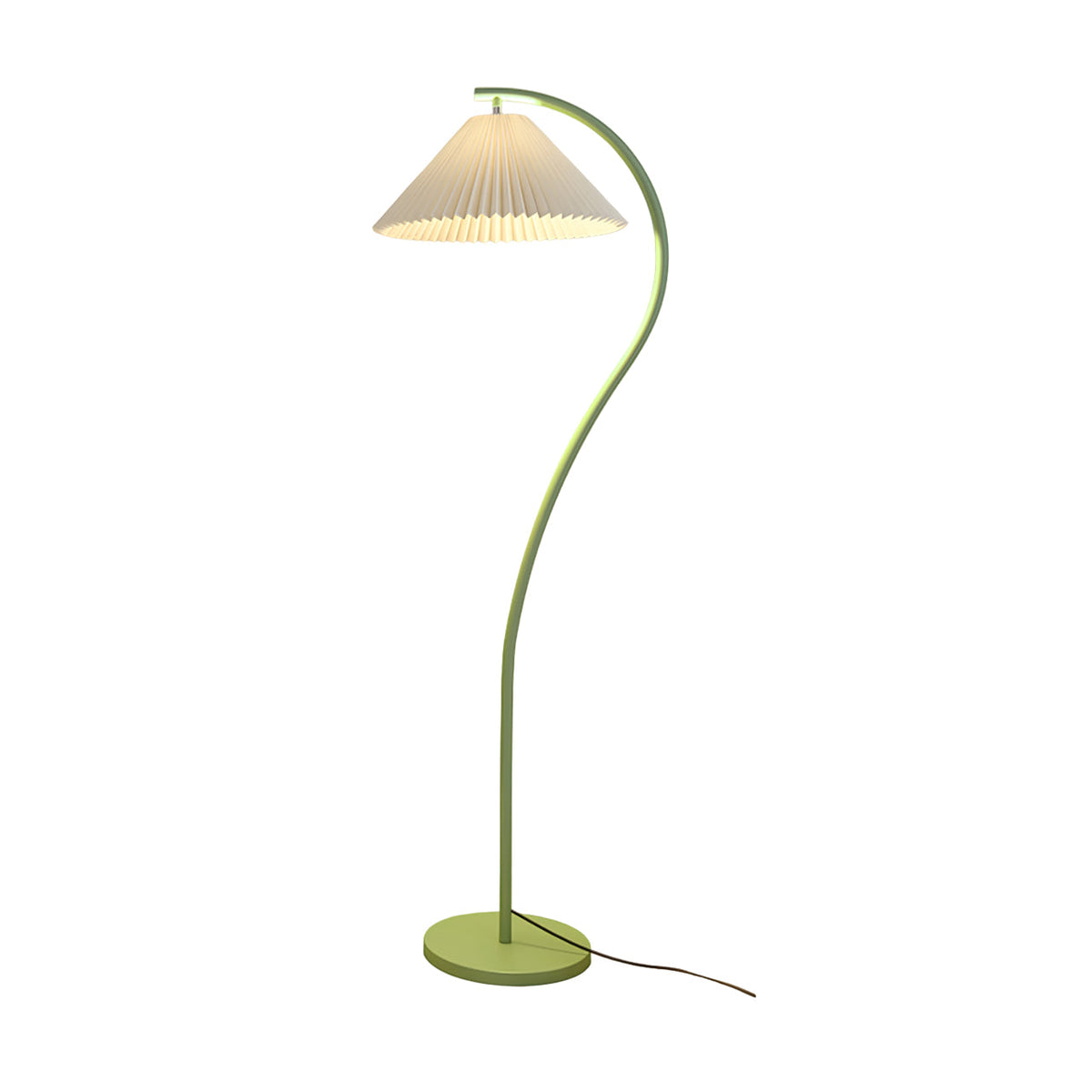 Fyrel minimalistisch vloerlamp van textiel in crème en lichtgeel