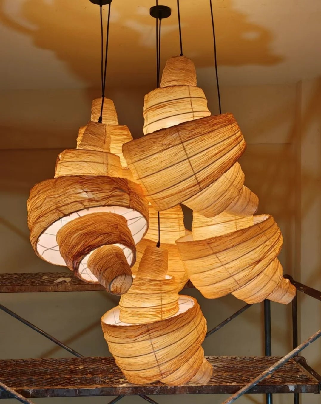 Croissant hanglamp van stof