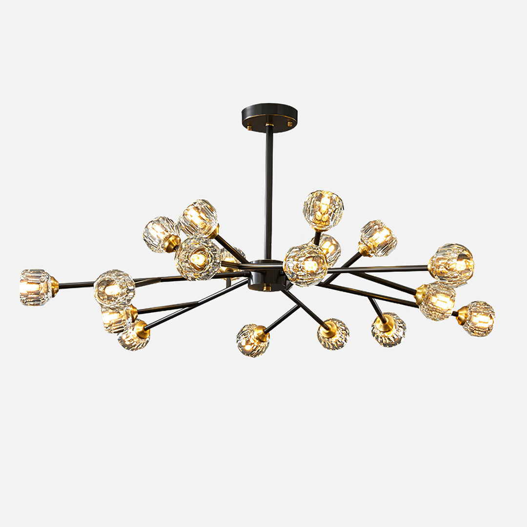 Thalyn hanglamp met kristallen bollen in messing