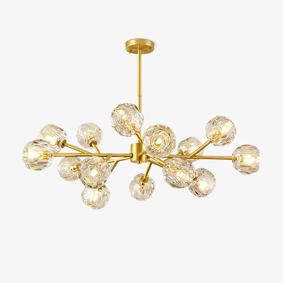 Thalyn hanglamp met kristallen bollen in messing