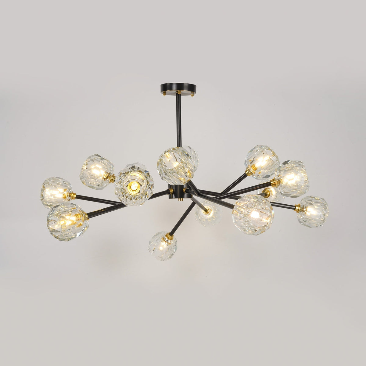 Thalyn hanglamp met kristallen bollen in messing
