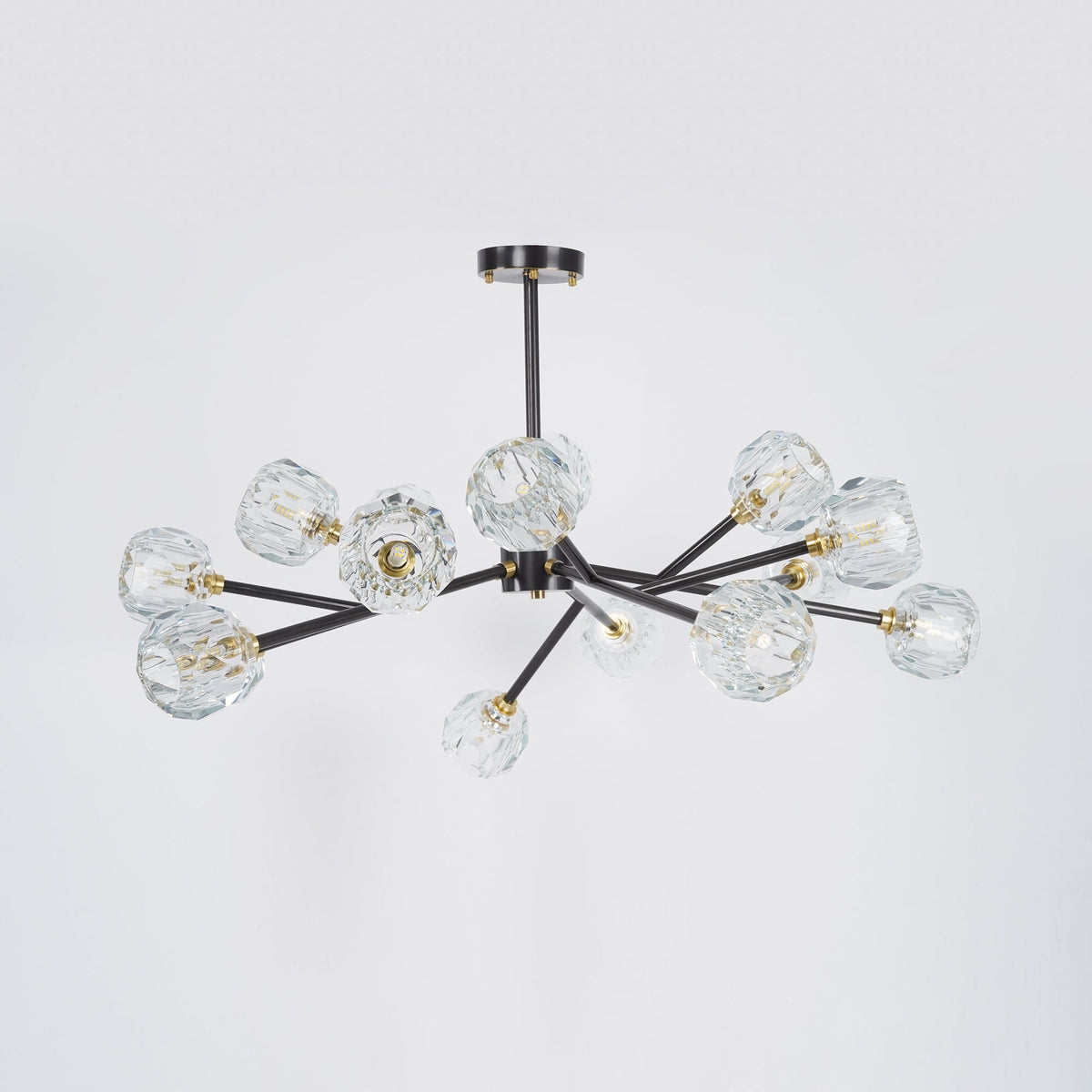 Thalyn hanglamp met kristallen bollen in messing