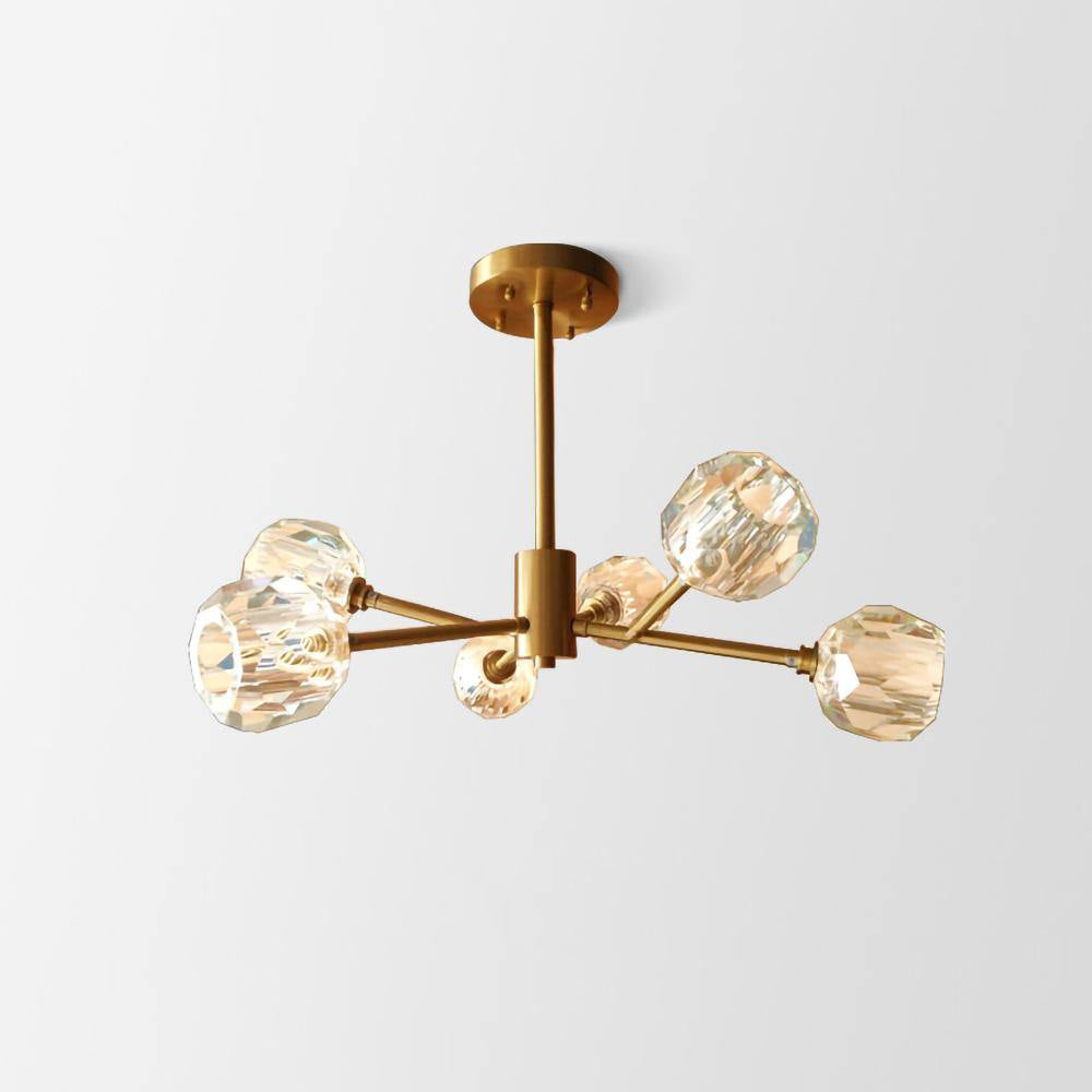 Thalyn hanglamp met kristallen bollen in messing