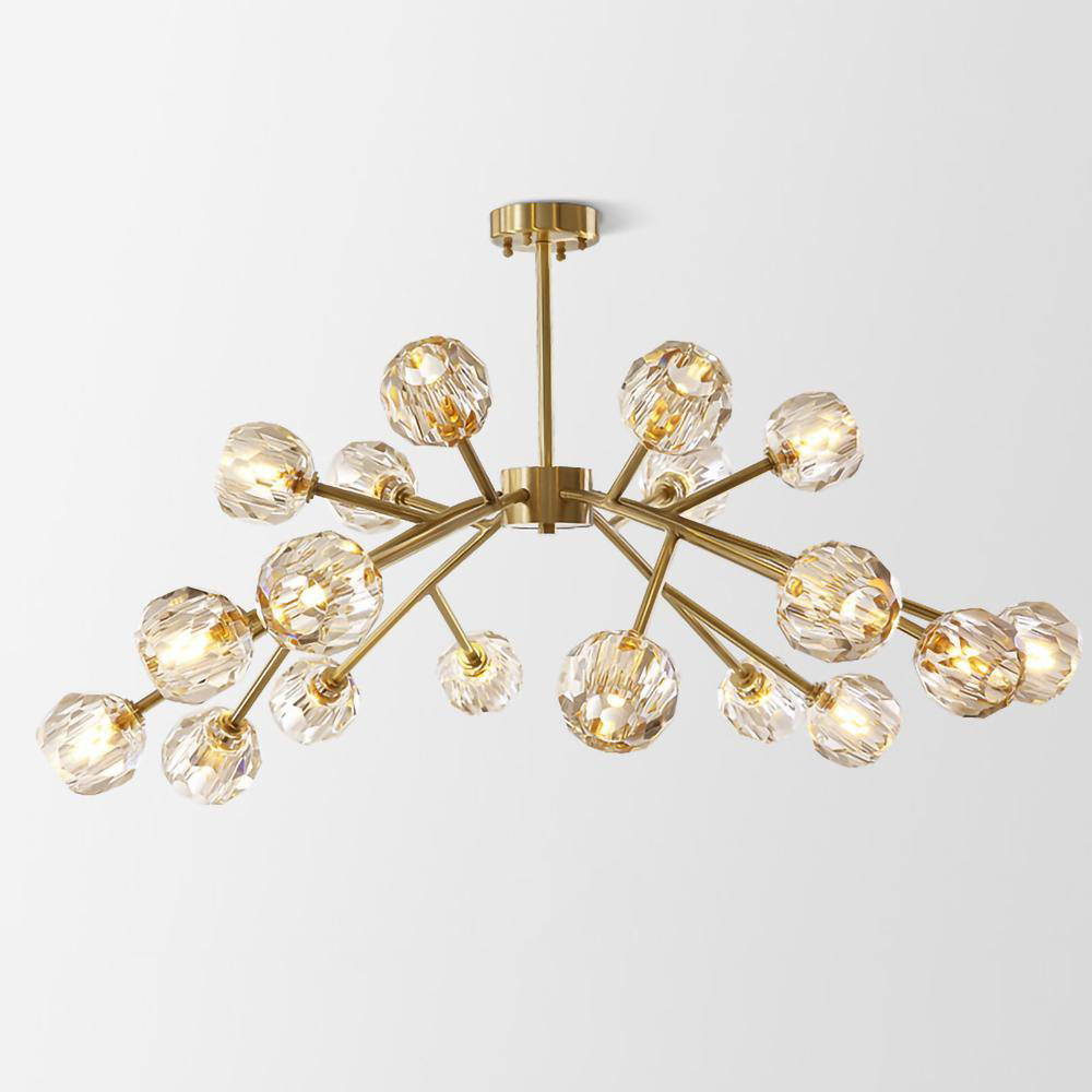 Thalyn hanglamp met kristallen bollen in messing