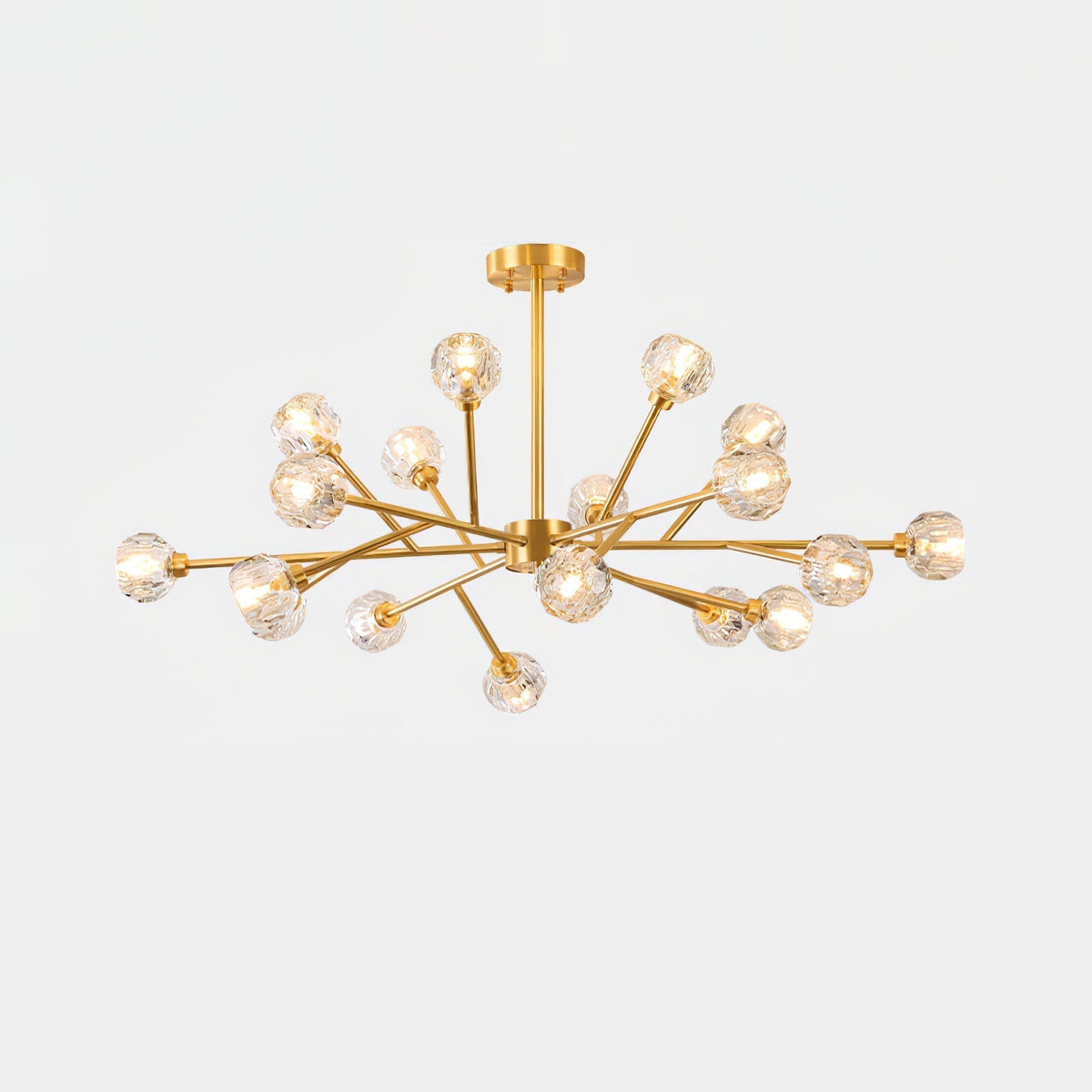 Thalyn hanglamp met kristallen bollen in messing