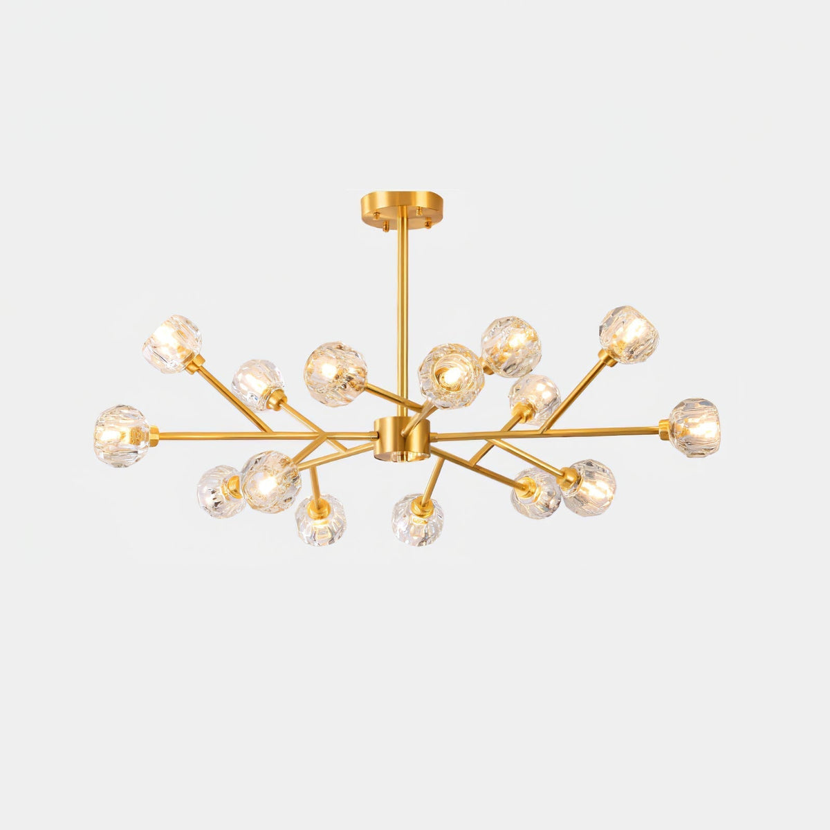 Thalyn hanglamp met kristallen bollen in messing