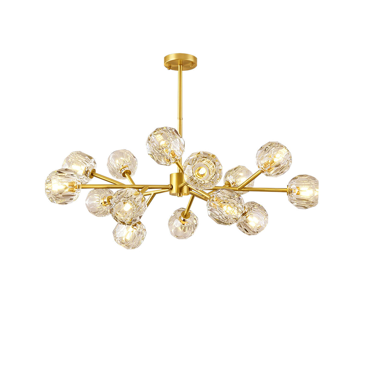Thalyn hanglamp met kristallen bollen in messing