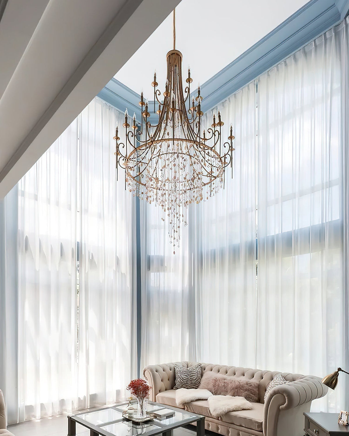 Sorvexa kroonluchter luxe schelp kristal retro