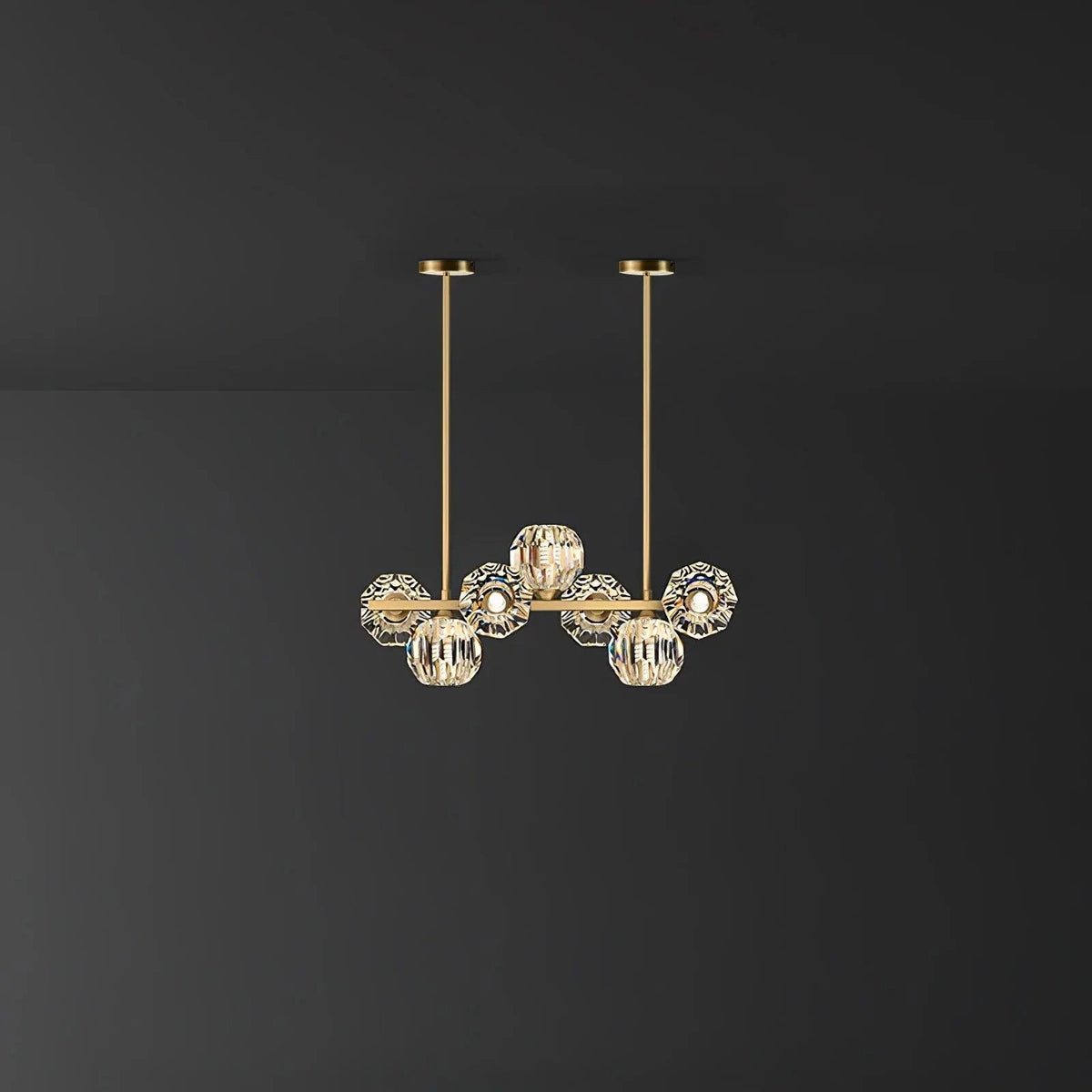 Drivel Postmodern luxe Kroonluchter met Kristallen glas en messing