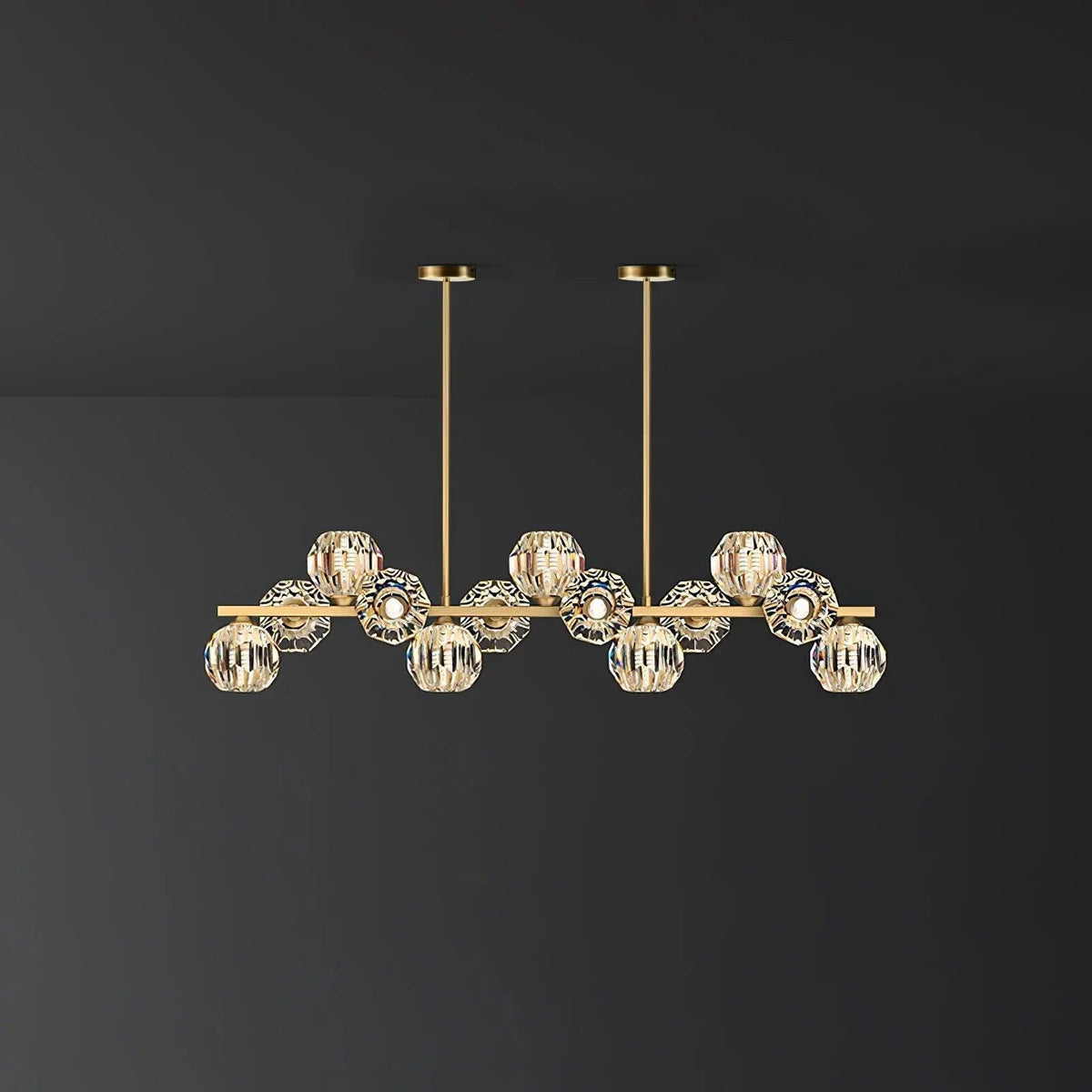 Drivel Postmodern luxe Kroonluchter met Kristallen glas en messing