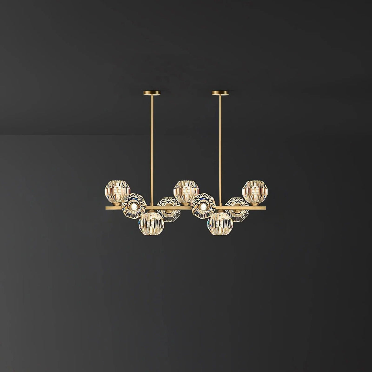 Drivel Postmodern luxe Kroonluchter met Kristallen glas en messing