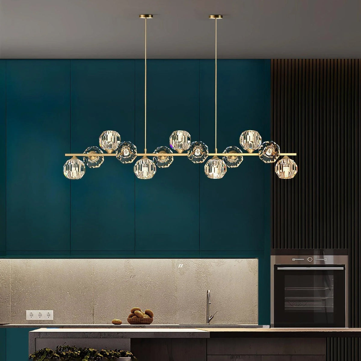 Drivel Postmodern luxe Kroonluchter met Kristallen glas en messing