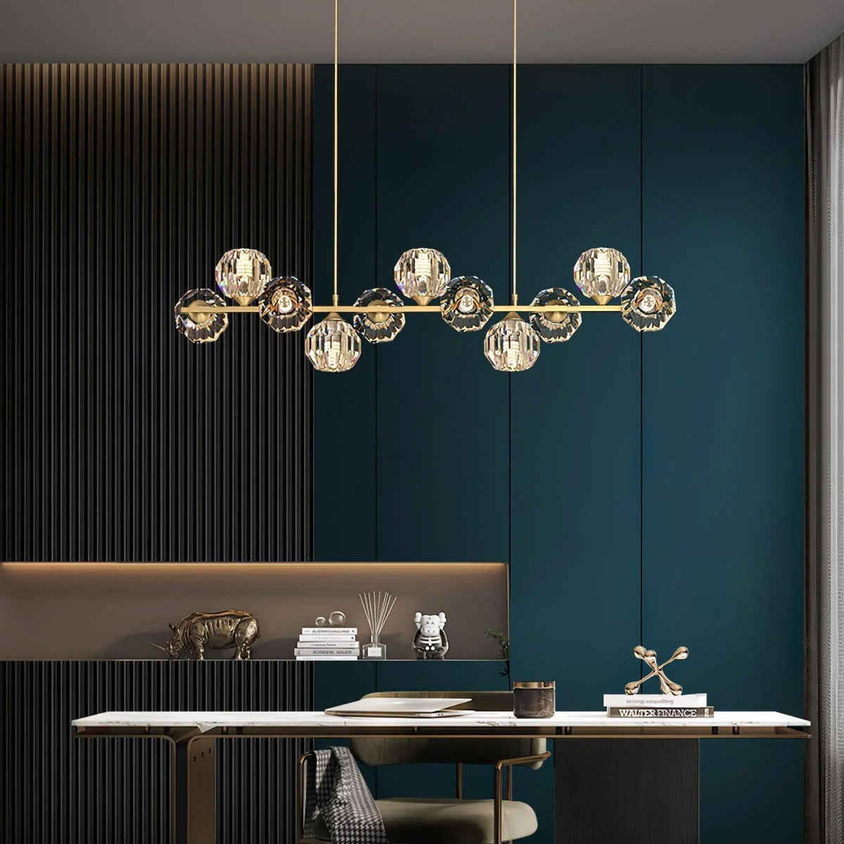 Drivel Postmodern luxe Kroonluchter met Kristallen glas en messing