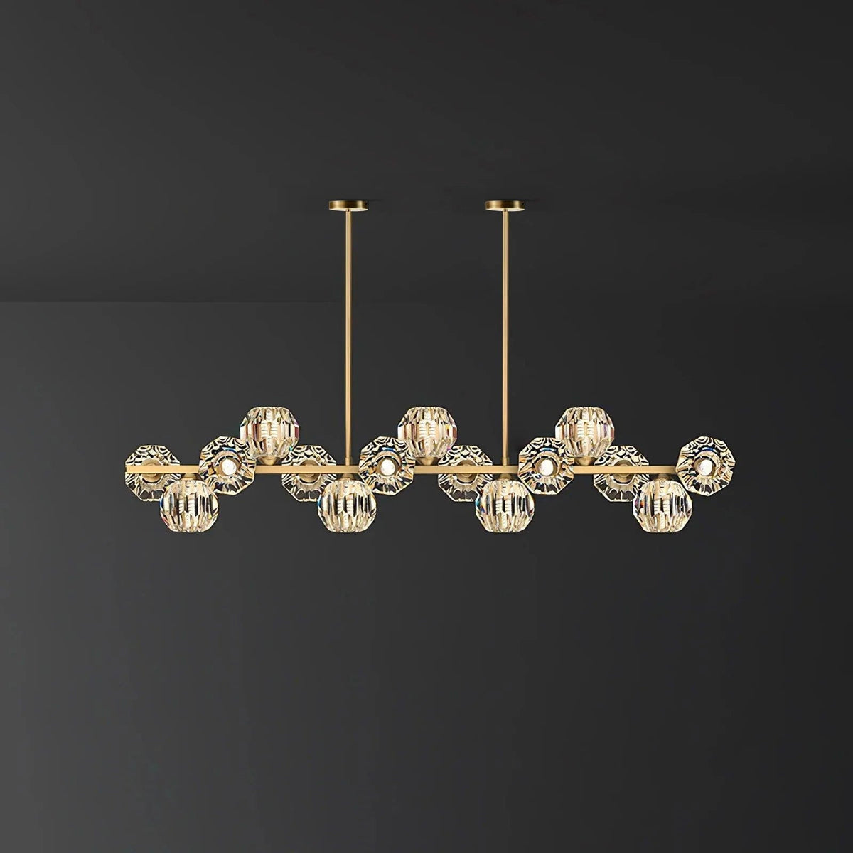 Drivel Postmodern luxe Kroonluchter met Kristallen glas en messing