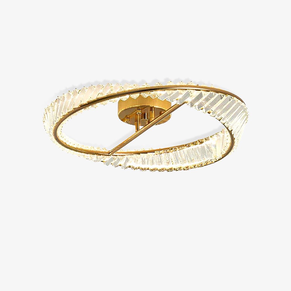 Elyaniella plafondlamp kristal Rings roestvrij staal
