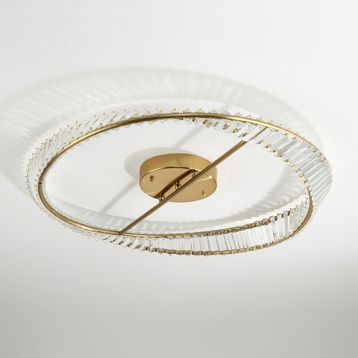 Elyaniella plafondlamp kristal Rings roestvrij staal