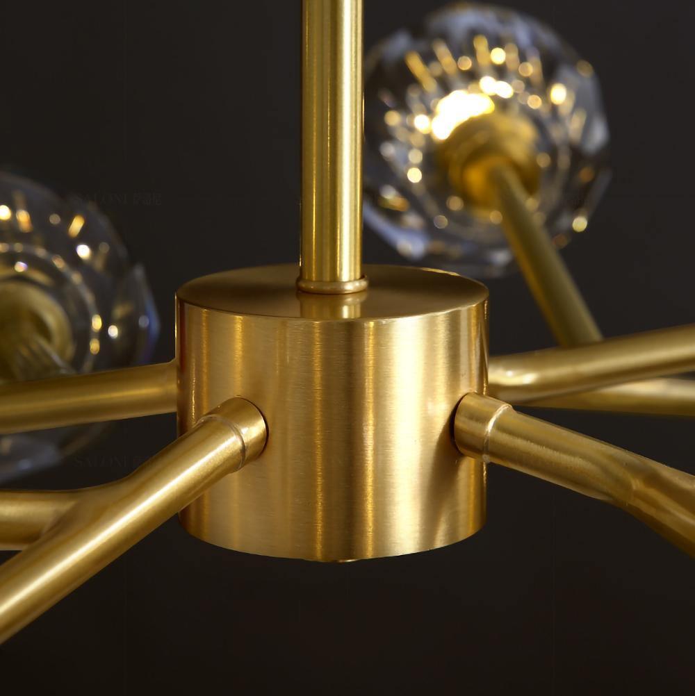 Thalyn hanglamp met kristallen bollen in messing