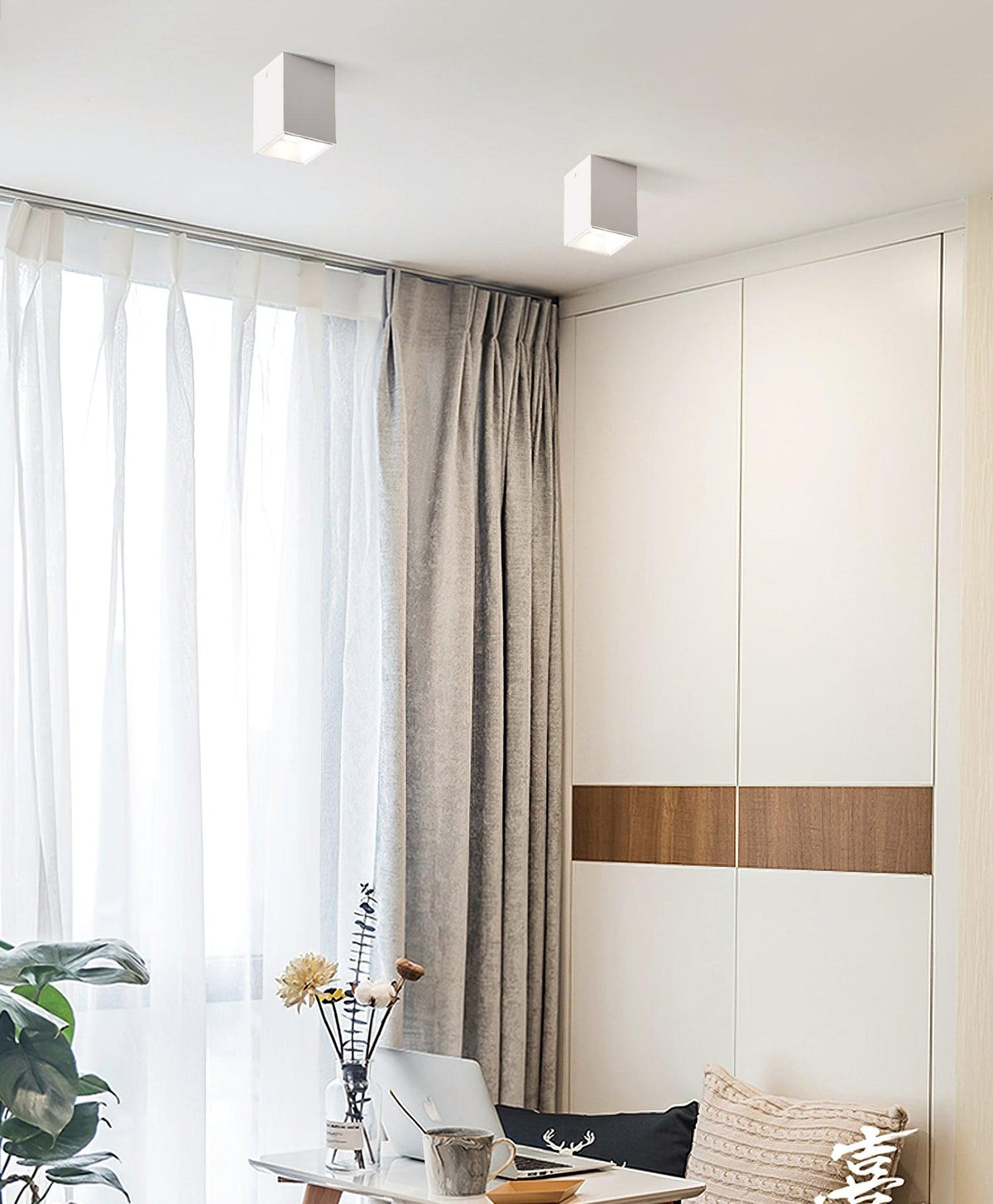 Orelaniella plafondlamp vierkant zwart spotlight