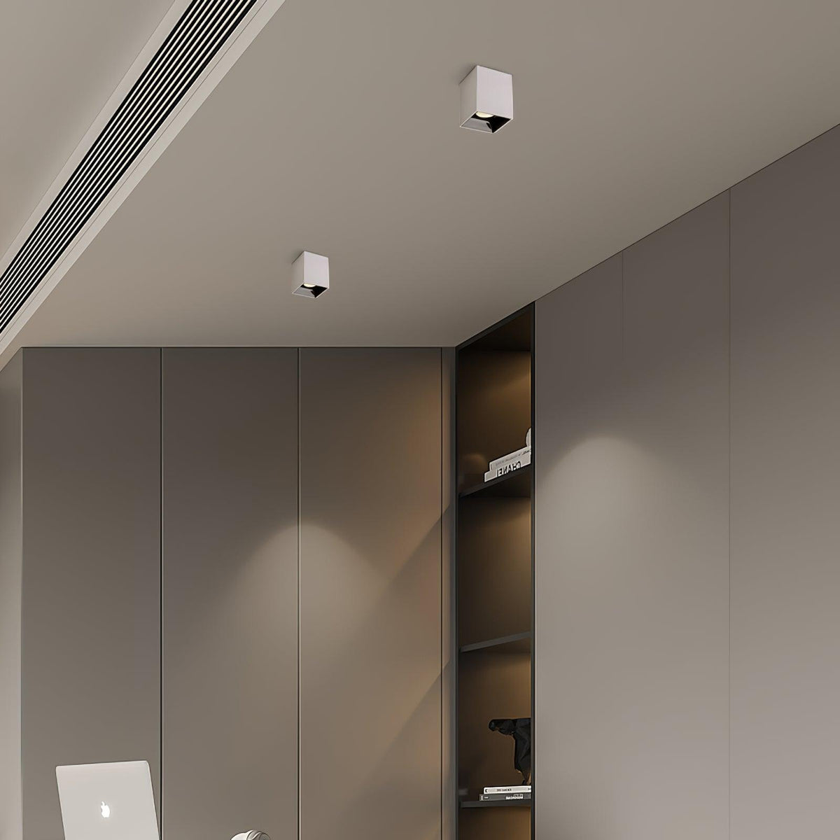 Orelaniella plafondlamp vierkant zwart spotlight