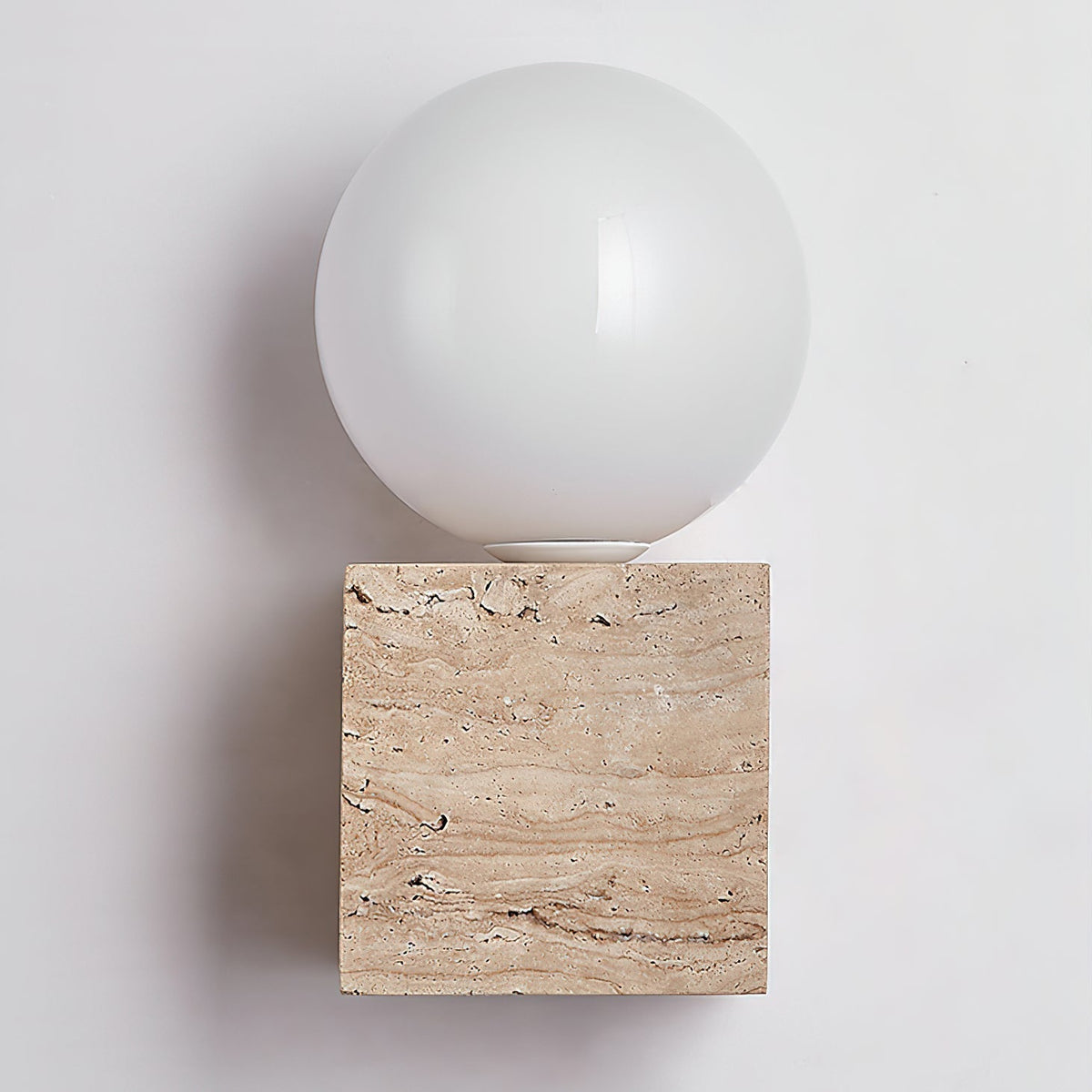 Eurlaean Cube-Base travertin wandlamp