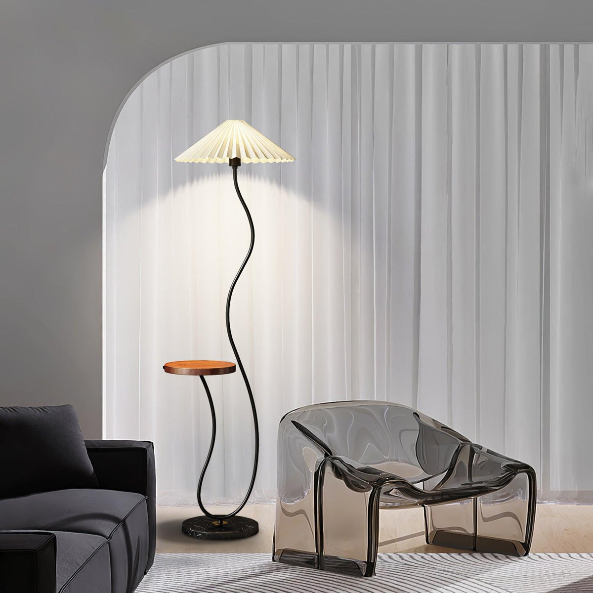 Ghel Minimalistische vloerlamp van hout