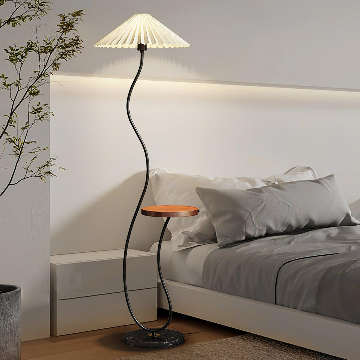 Ghel Minimalistische vloerlamp van hout