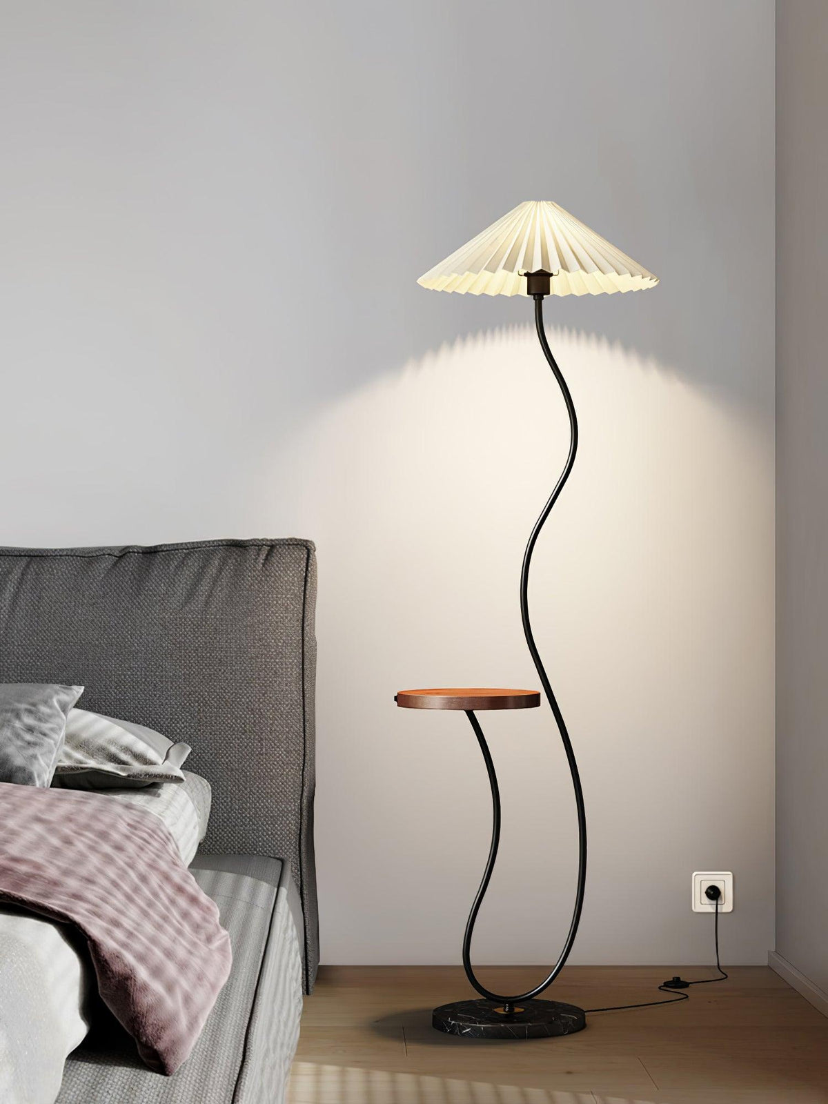 Ghel Minimalistische vloerlamp van hout