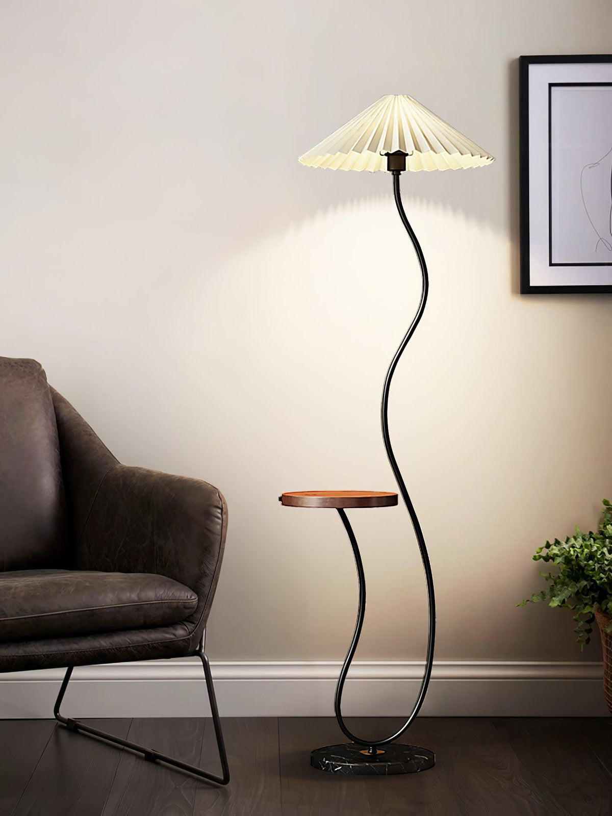 Ghel Minimalistische vloerlamp van hout