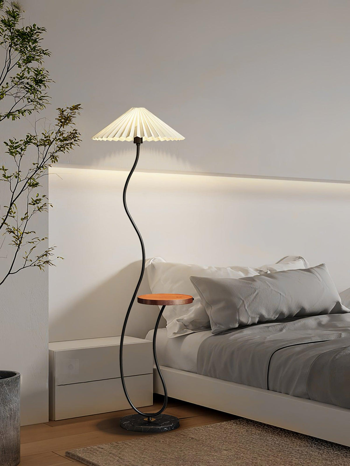 Ghel Minimalistische vloerlamp van hout