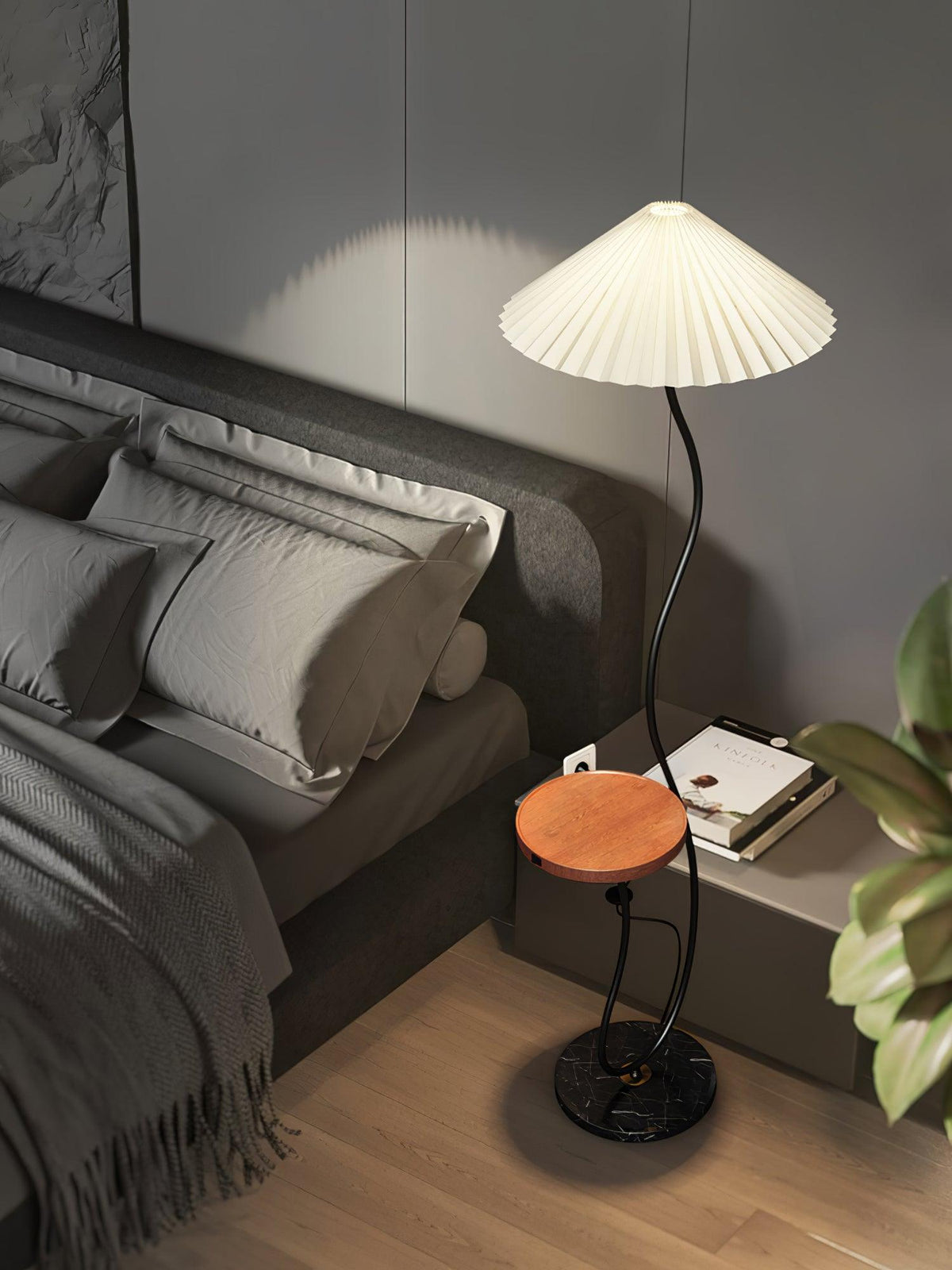 Ghel Minimalistische vloerlamp van hout