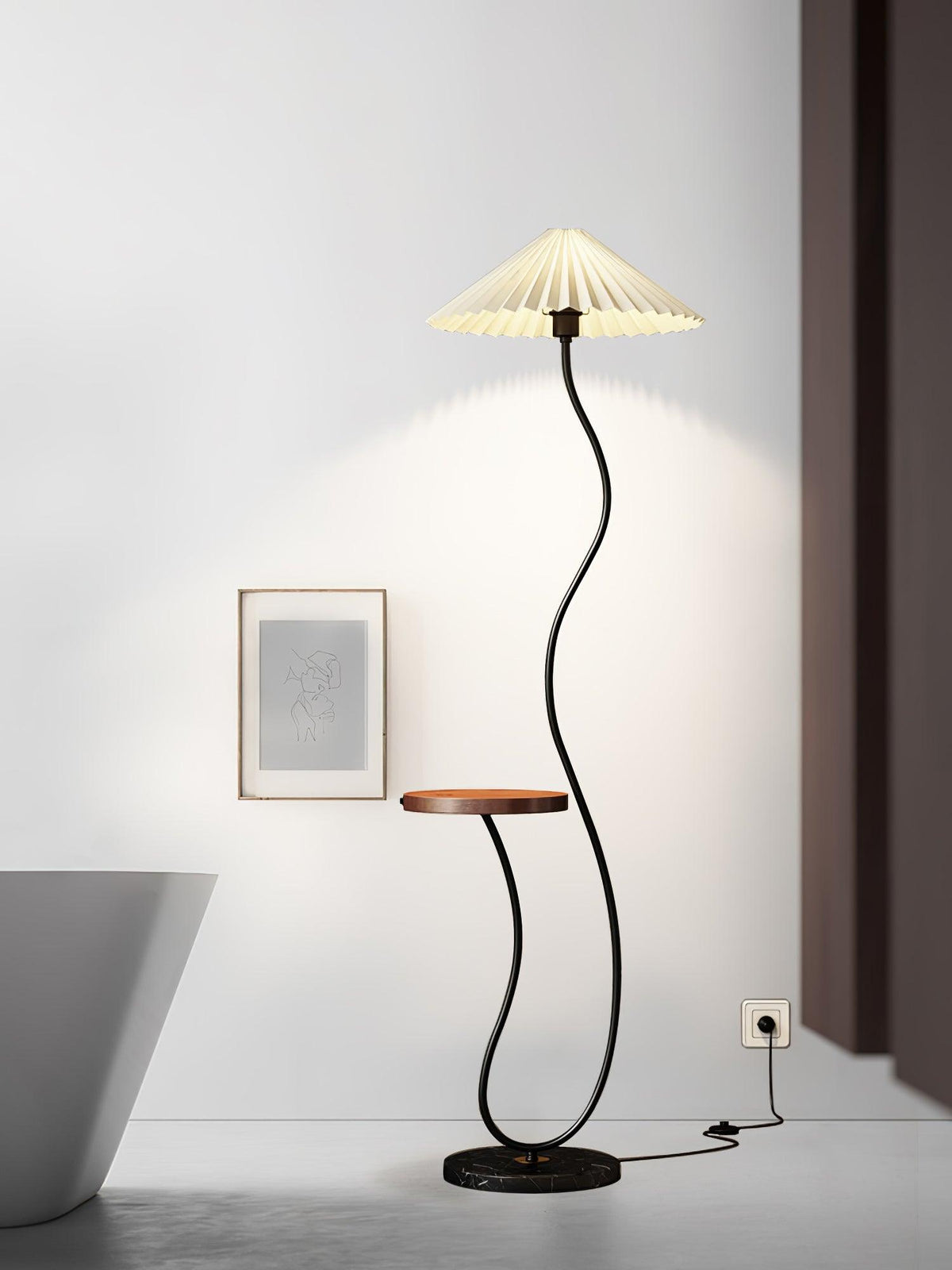 Ghel Minimalistische vloerlamp van hout