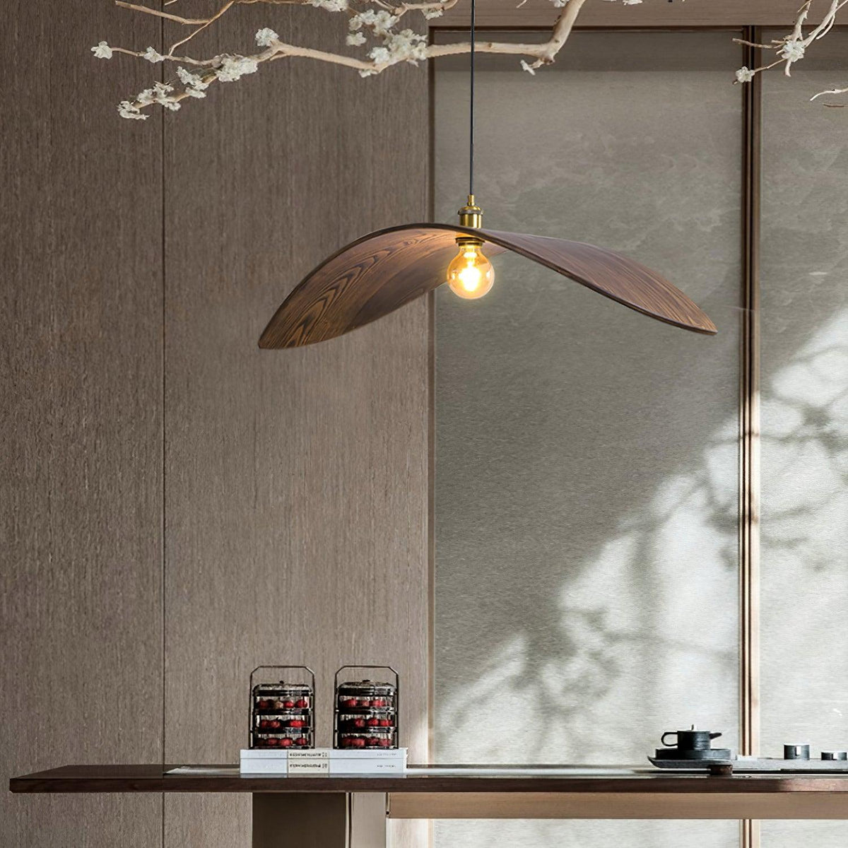 Palten Noordse kunst Houten hanglamp