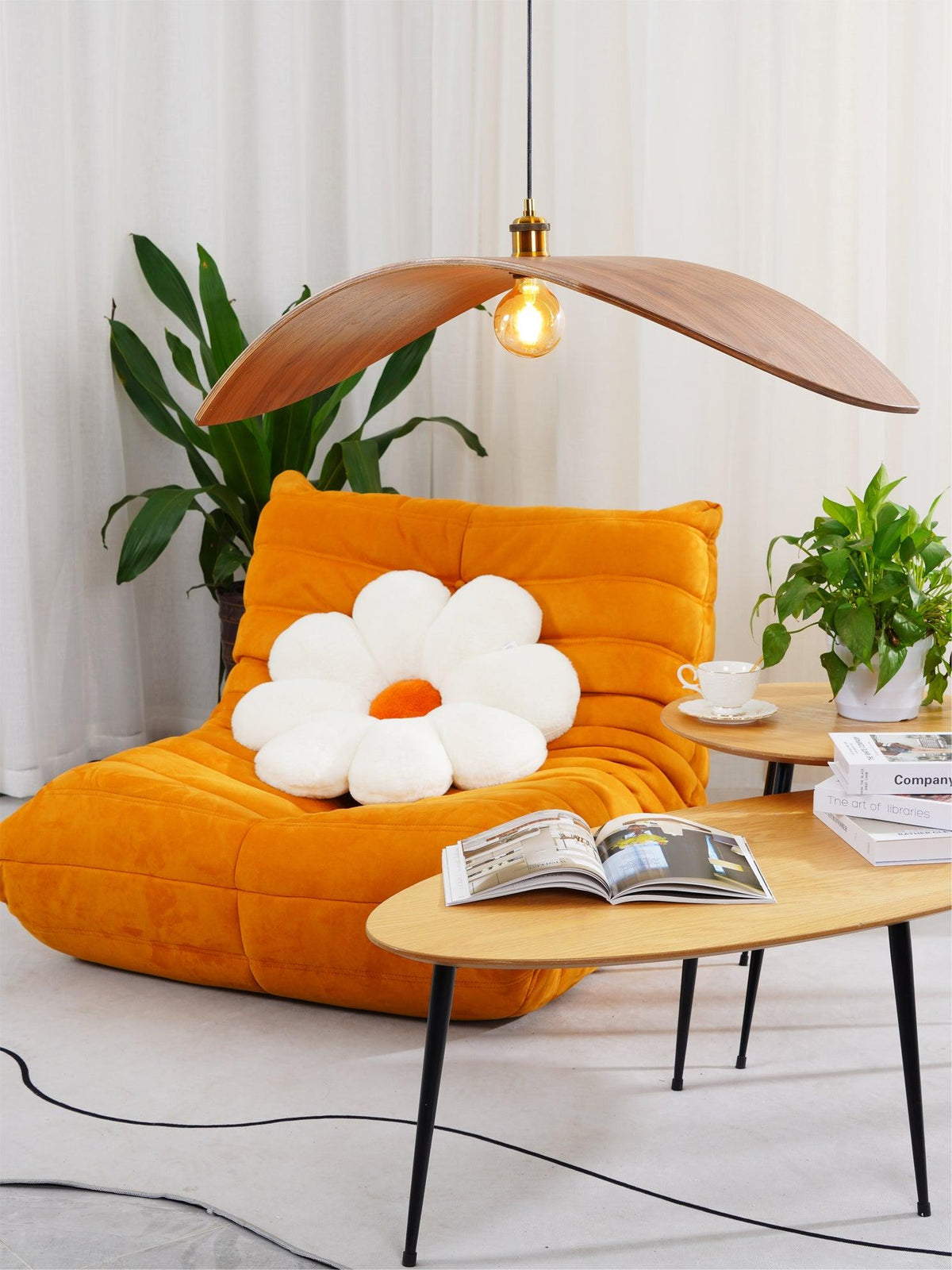 Palten Noordse kunst Houten hanglamp
