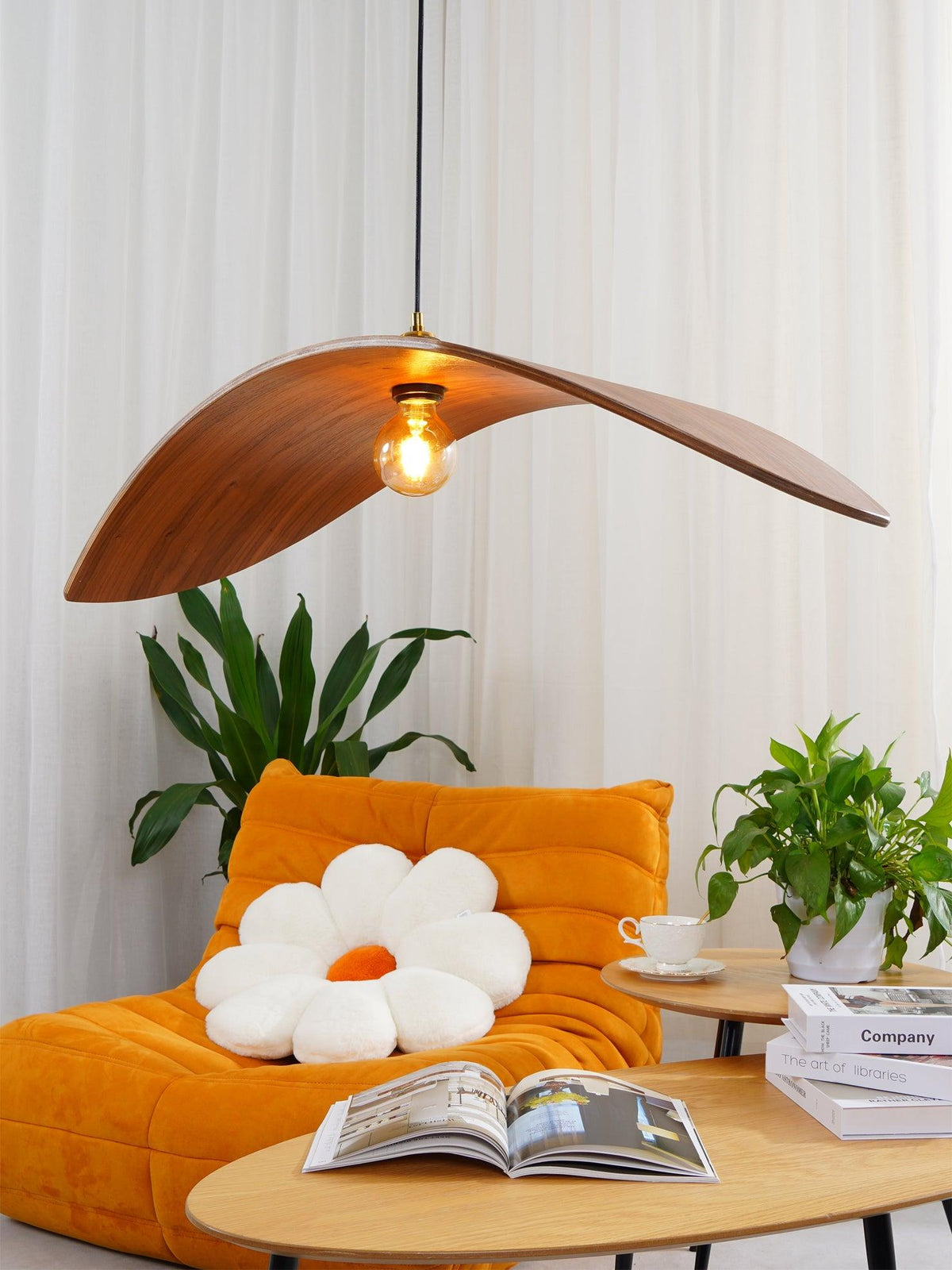 Palten Noordse kunst Houten hanglamp