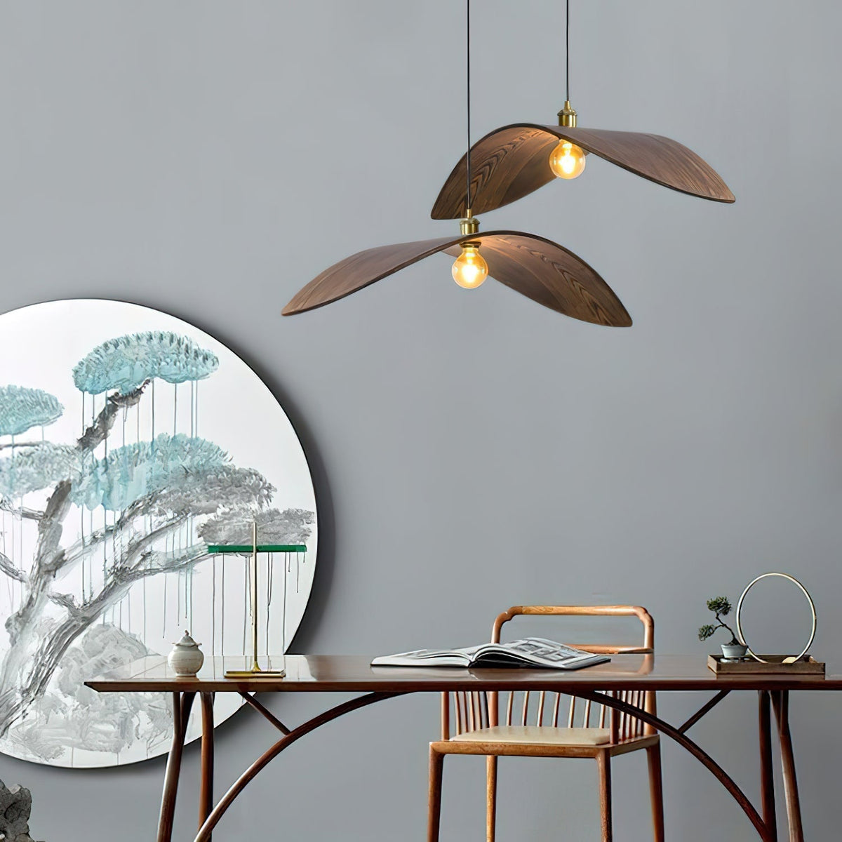 Palten Noordse kunst Houten hanglamp